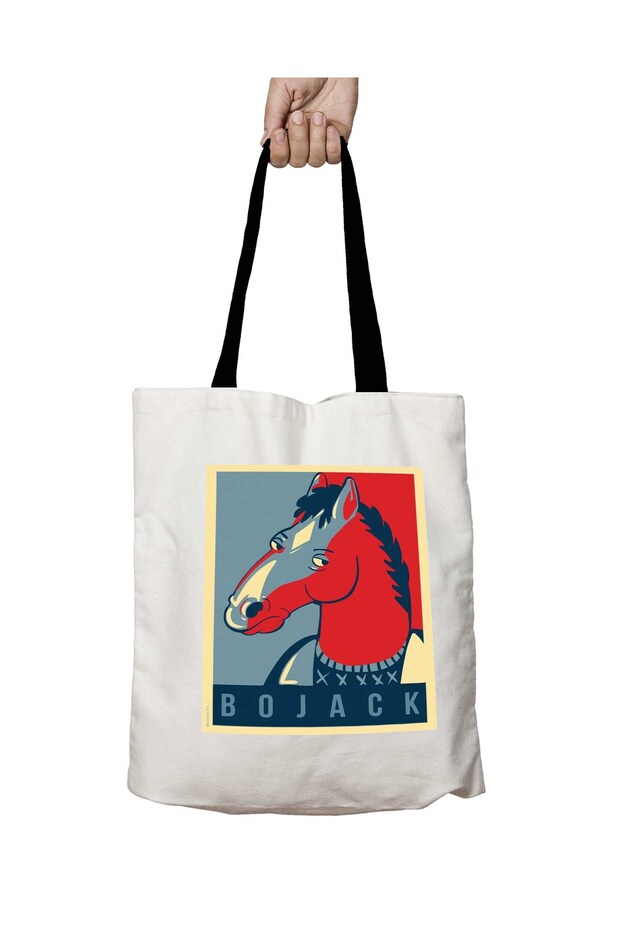In Bojack We Trust Washable School Shoulder Bag with Black Handles