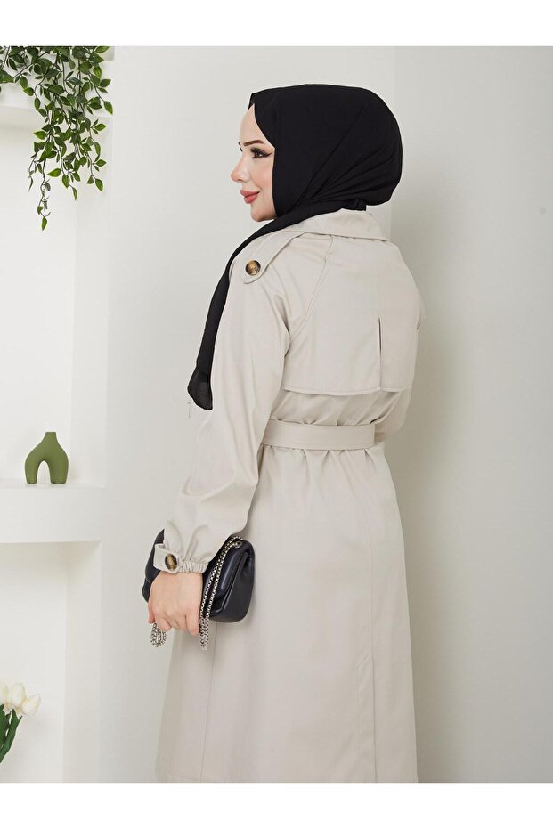 Kadın Astarlı Trençkot - 2