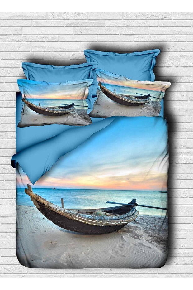 Seaside Kayak Double Duvet Cover Pillow Set