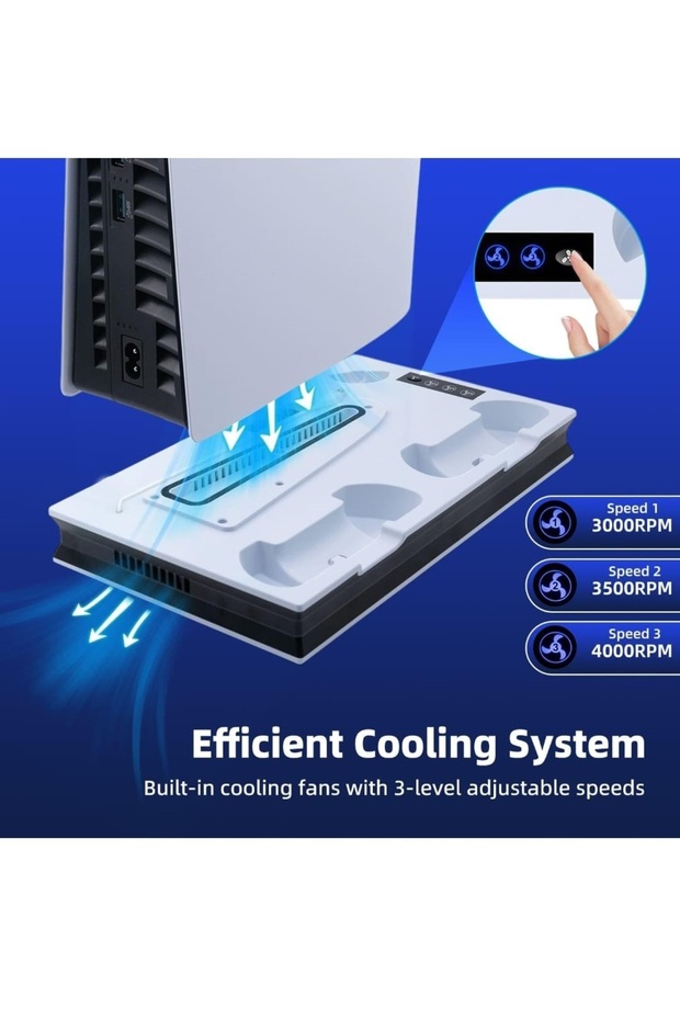Ps5 Slim Multifunctional Console Cooling Stand and Game Handle Charging Station Yh60 - 3