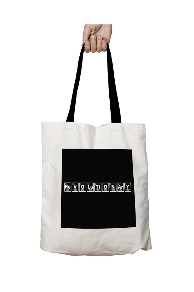 Revolutionary Revolutionary Periodic Ruler Washable School Shoulder Bag with Black Handles