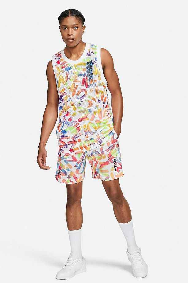 Jordan Zion Dri-fit Performance Aop Dokuma Erkek Şort Beyaz - 6
