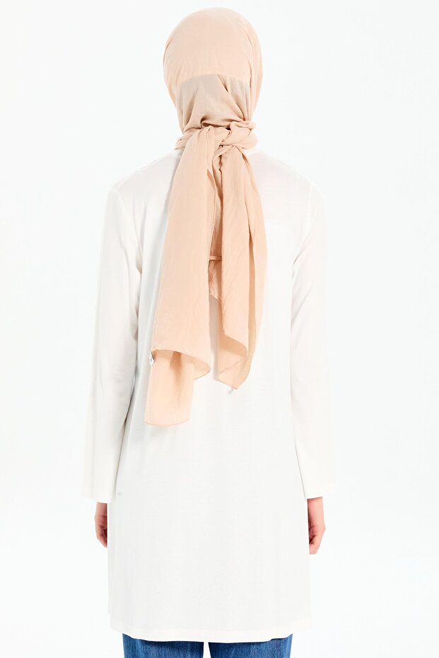 Büyük Beden Örme Tunik - Ekru - 4