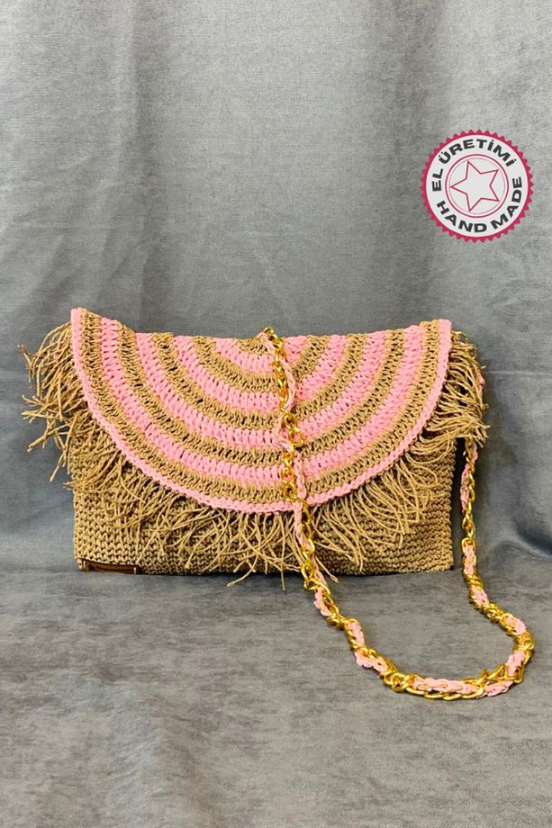 - Tuğba 7620 El Yapımı Pembe Detaylı Şık Çanta - 1