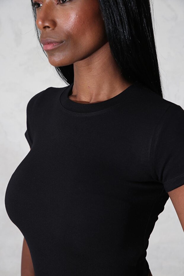 Siyah Soft Touch Bambu Basic Tişört - 6