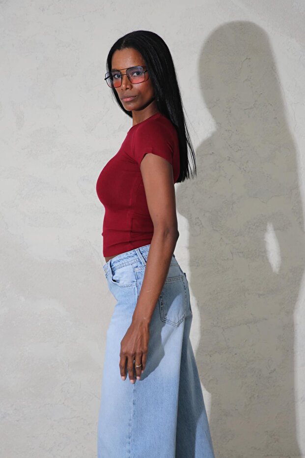 Bordo Soft Touch Bambu Basic Tişört - 4