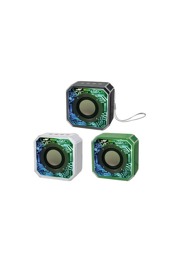 800 Mah Kablosuz 5.2 Ledli Taşınabilir Bluetooth Hoparlör Yeşil Bts-86 - 2