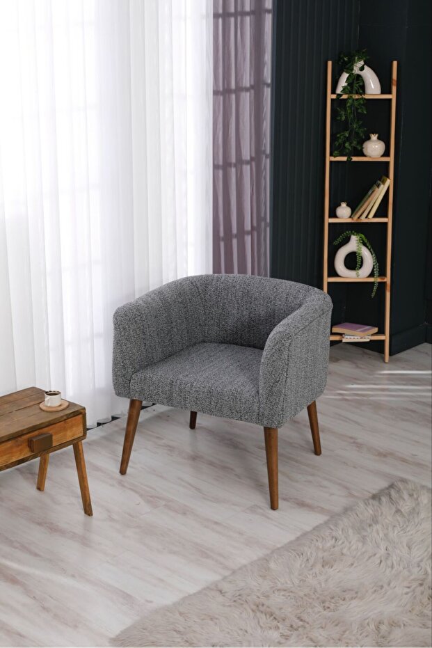 Hobyy  Ahşap Berjer, Ayaklı Berjer ,Modern Berjer,Bohem Kumaş - 1