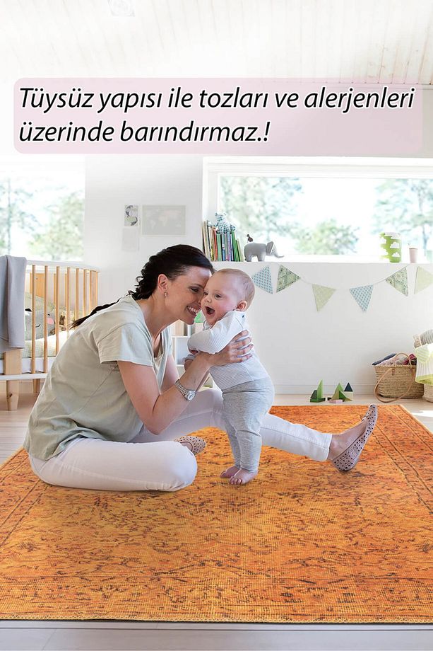 Hardal Sarısı Yolluk - Makinede Yıkanabilir - 7