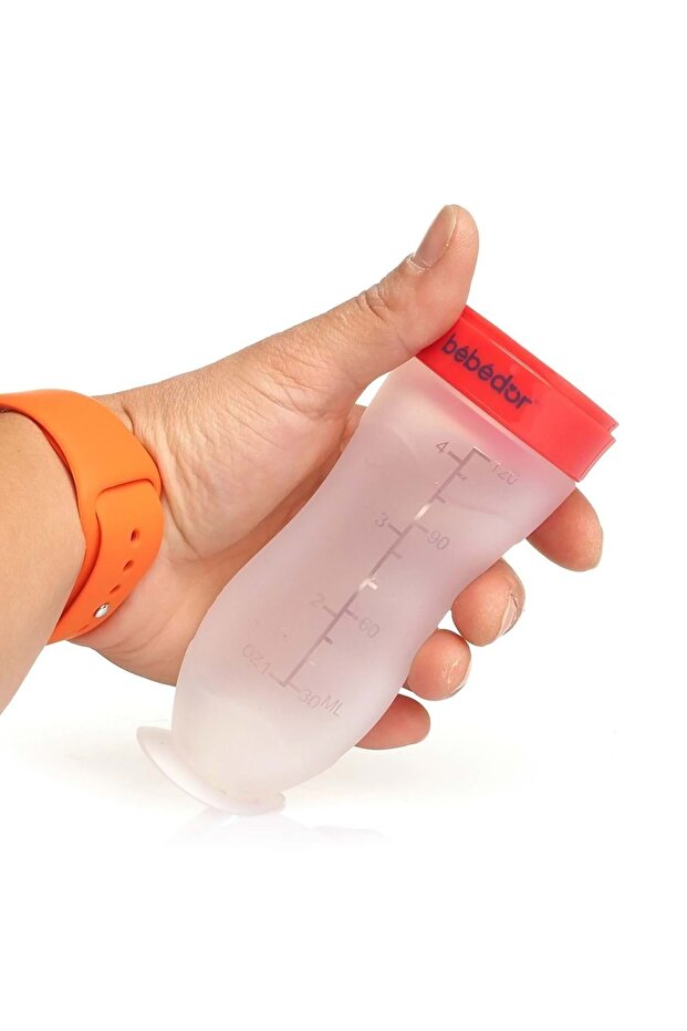 Şeffaf 120ML Silikon Biberon ve Kaşık Seti +6 Ay, 4'lü Paket - 5