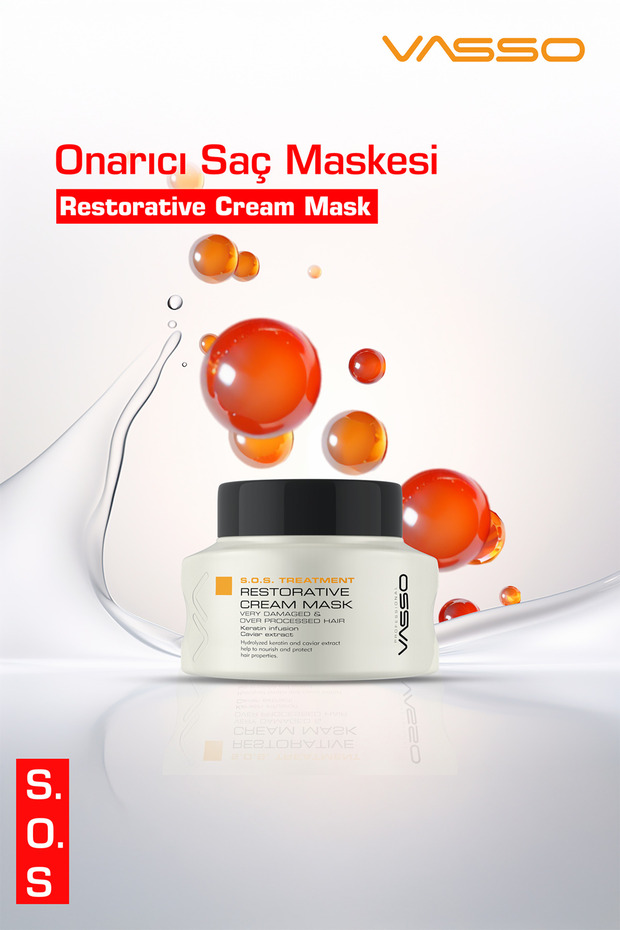 Vasso S.o.s Treatment Restorative Cream Yıpranmış Saç Maskesi 150ml - 2
