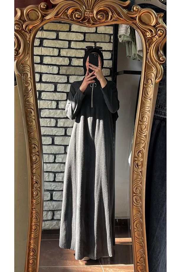 FERMUARLI KAŞMİR ELBİSE - 1