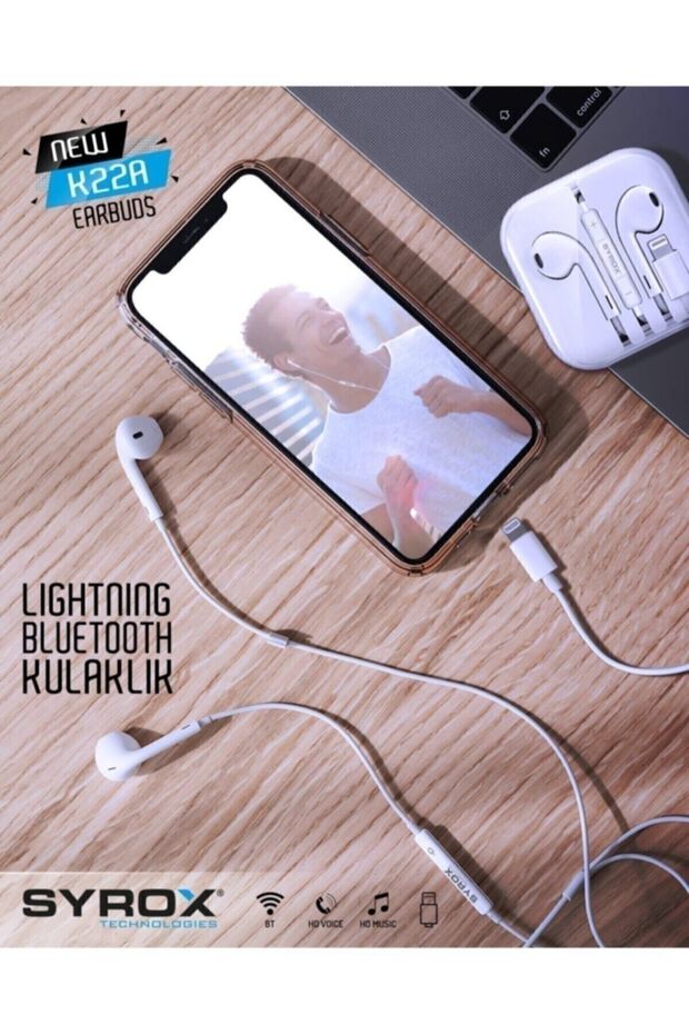 K22 Lightning Girişli Telefon Uyumlu Ayfon Aypon Kulak Içi Kulaklık Kablolu - 2