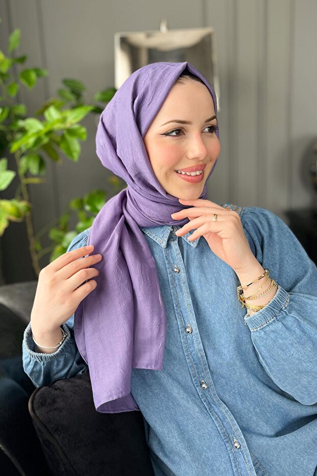 Bambu Kraş Şal - 6060700-994 - Mor - 1