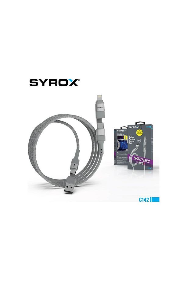 C142 4 In 1 4ü 1 Arada Çoklu Şarj & Data Hazırlı Kablo Usb To 2x Type-c 1x Lightning 120 Cm - 3