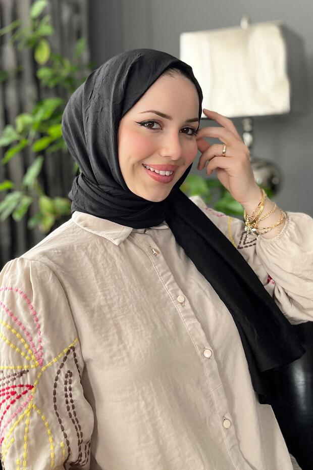 Bambu Kraş Şal - 6060700-911 - Siyah - 3
