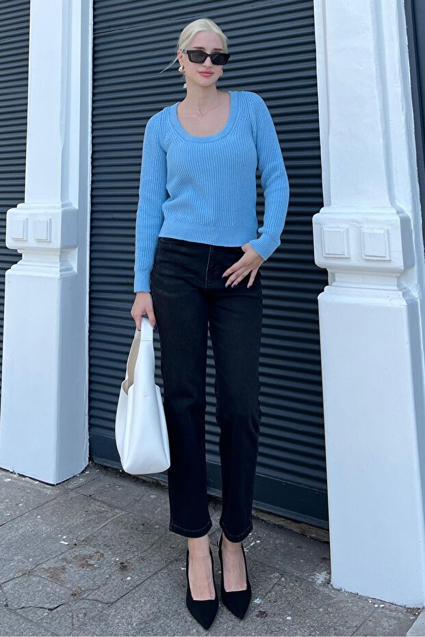 Mavi Bisiklet Yaka Basic Örme Kazak MG2189 - 5