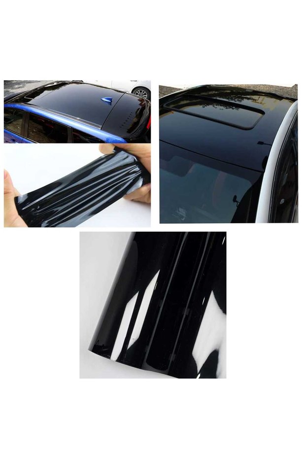 Piano Black Black Air Ducted Bright Protection Gelatin Foil 50cm X 3 Meters