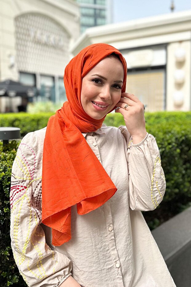 Bambu Kraş Şal - 6060700-942 - Turuncu - 1