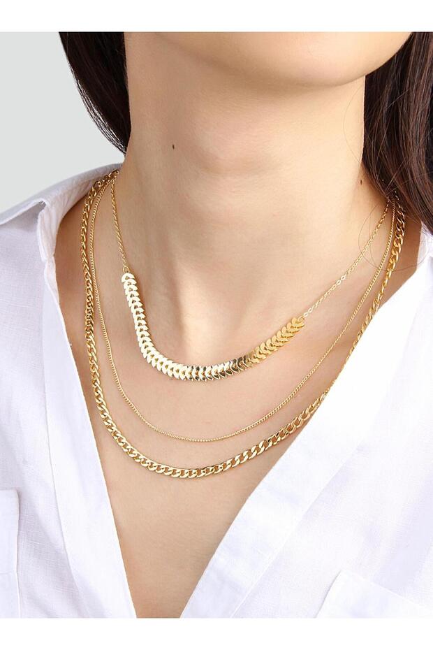 قلادة متعددة بتصميم سلسلة ثلاثية - 2