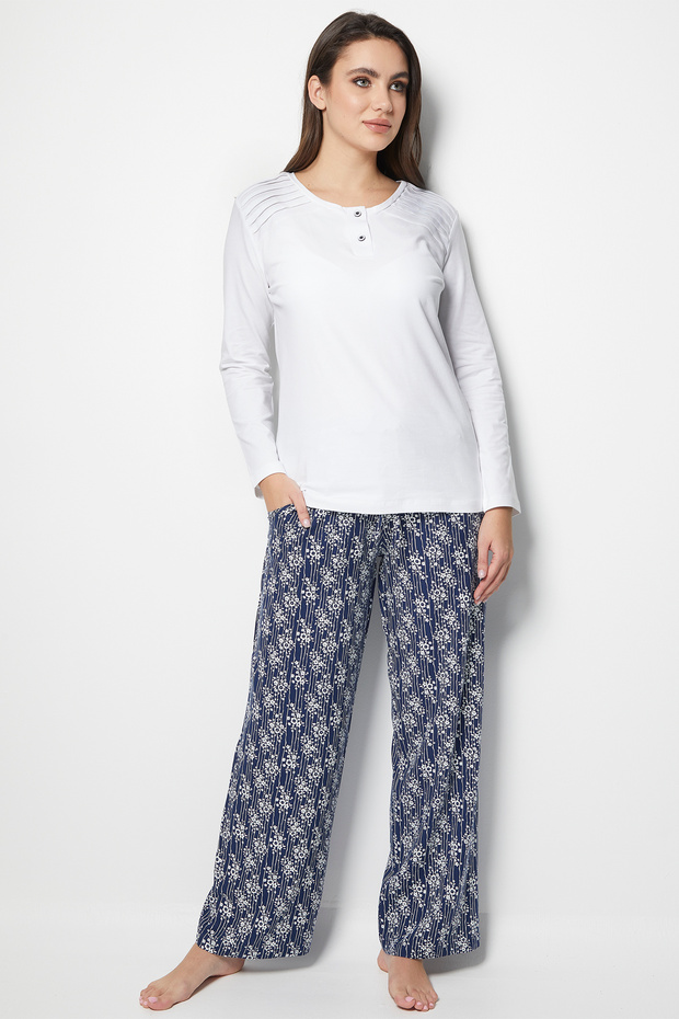 White-Black Pijama Takımı - 7