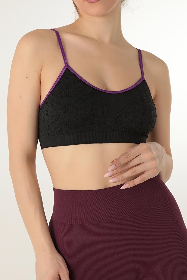 Seamless Embossed Patterned Bustier - 3