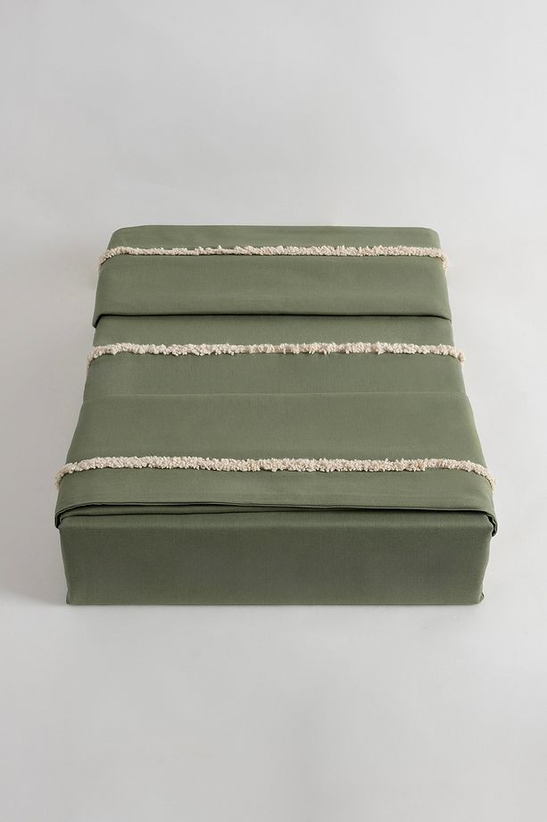 Boho Saçaklı Yeşil Nevresim Takımı Çift Kişilik 200 x 220 7030A - 6