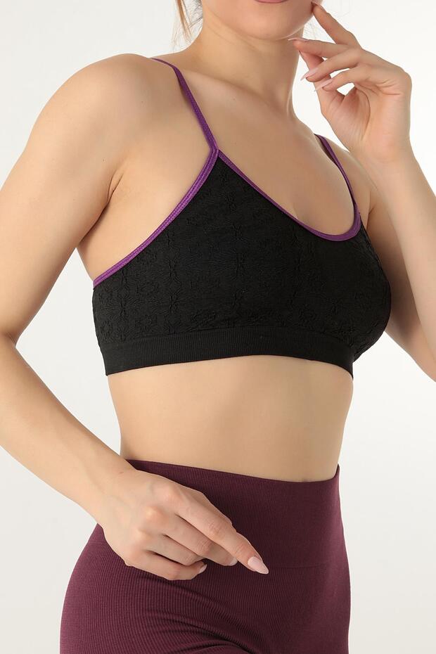 Seamless Embossed Patterned Bustier - 5