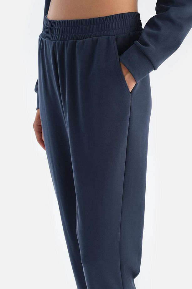 Lacivert Jogger Paça Modal Pantolon - 4