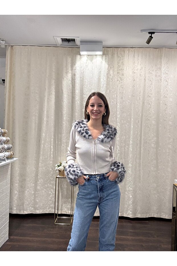 İthal Triko Fermuarlı Hırka