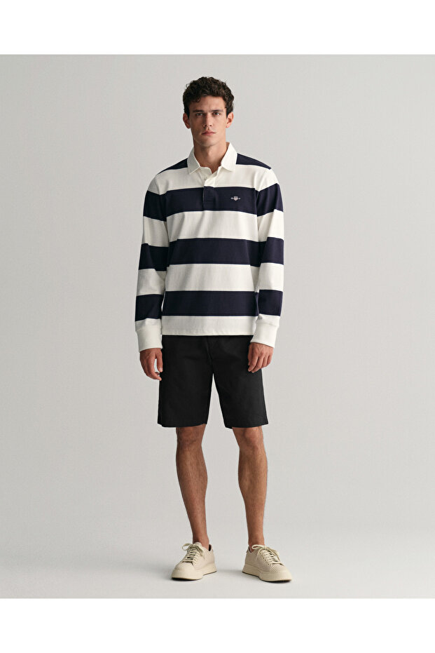 Erkek Siyah Relaxed Fit Chino Şort - 2