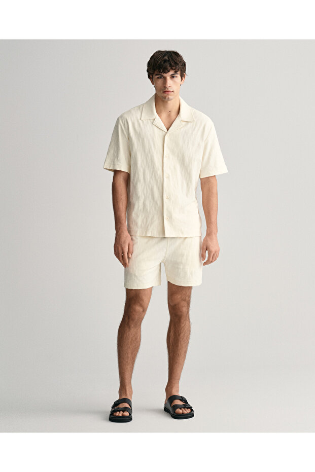 Erkek Krem Relaxed Fit Şort - 1