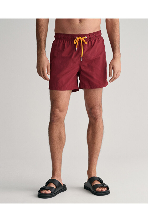 Erkek Bordo Regular Fit Mayo Şort - 6