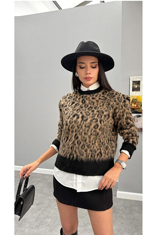 Pulover de damă cu model leopard - 4