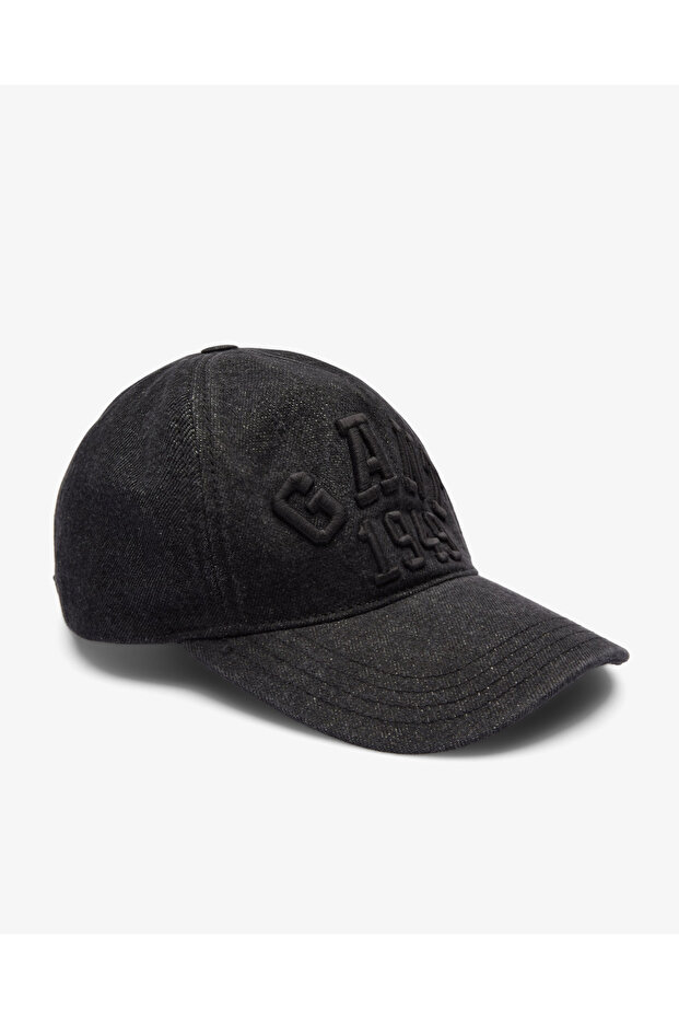 Unisex Siyah Logolu Şapka - 1