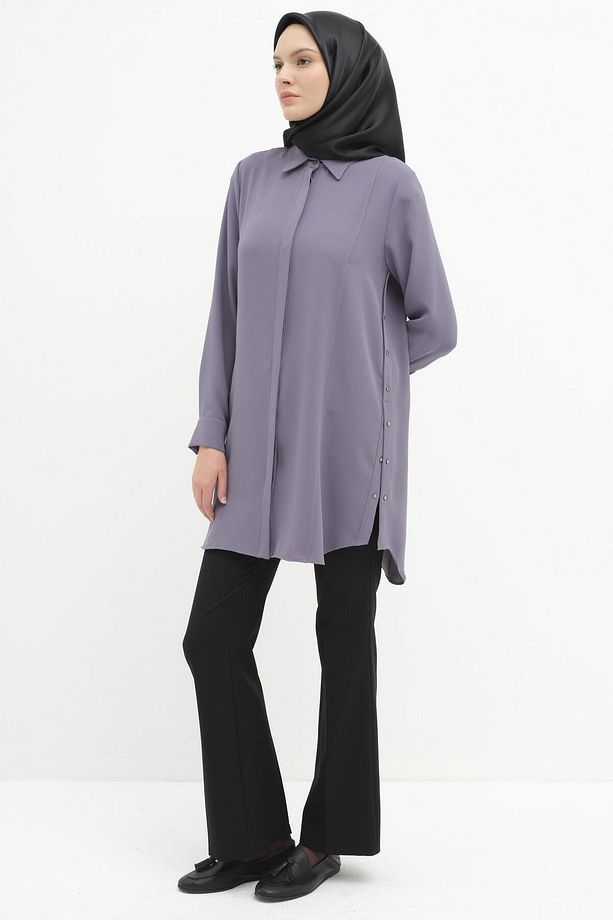 İspanyol Paça Basic Pantolon - Siyah - 3