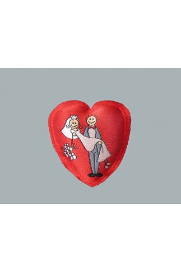 Pillow Heart Bride Groom Illustrated P10-