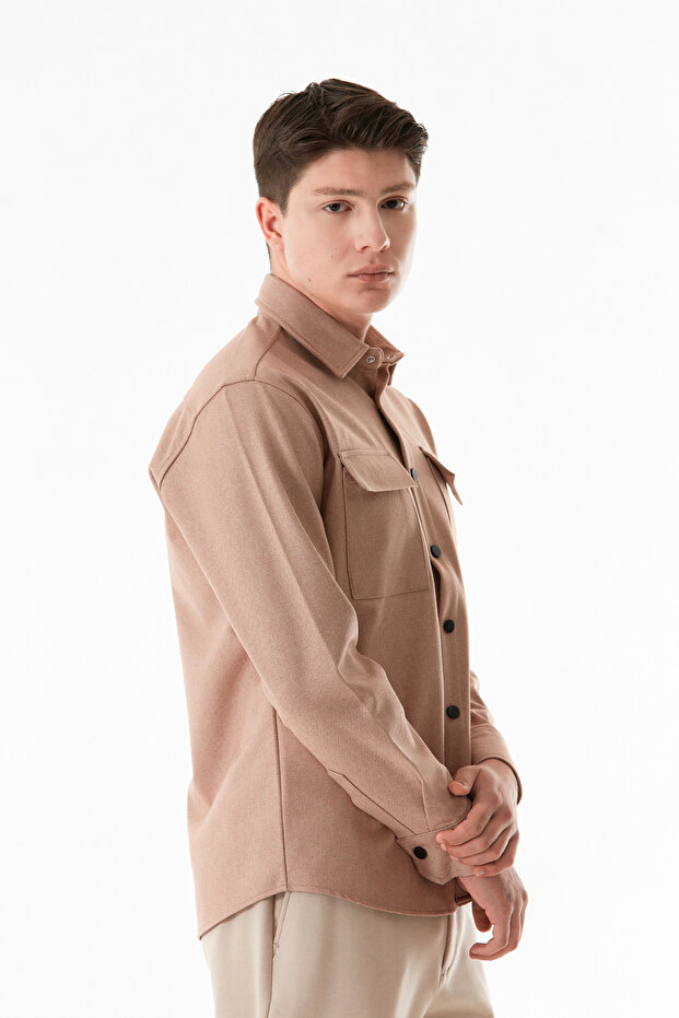 Basic Çift Cepli Çıtçıtlı Gömlek - 5