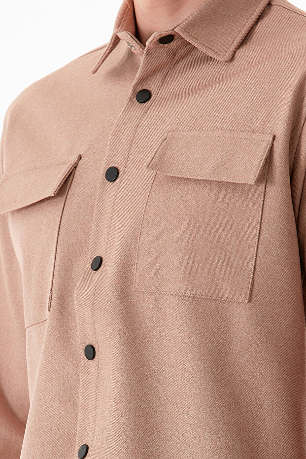 Basic Çift Cepli Çıtçıtlı Gömlek - 7