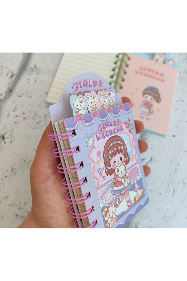 A6 Bookmark Spiraled Concept Notebook Notepad Lined Notebook 80 Sheets 1 Pcs - 2