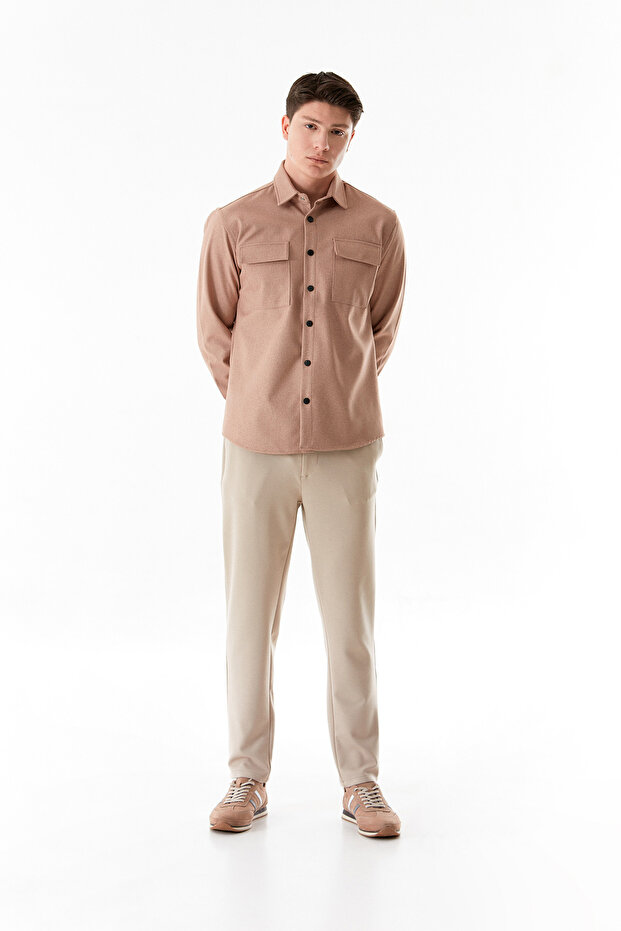 Basic Çift Cepli Çıtçıtlı Gömlek - 6