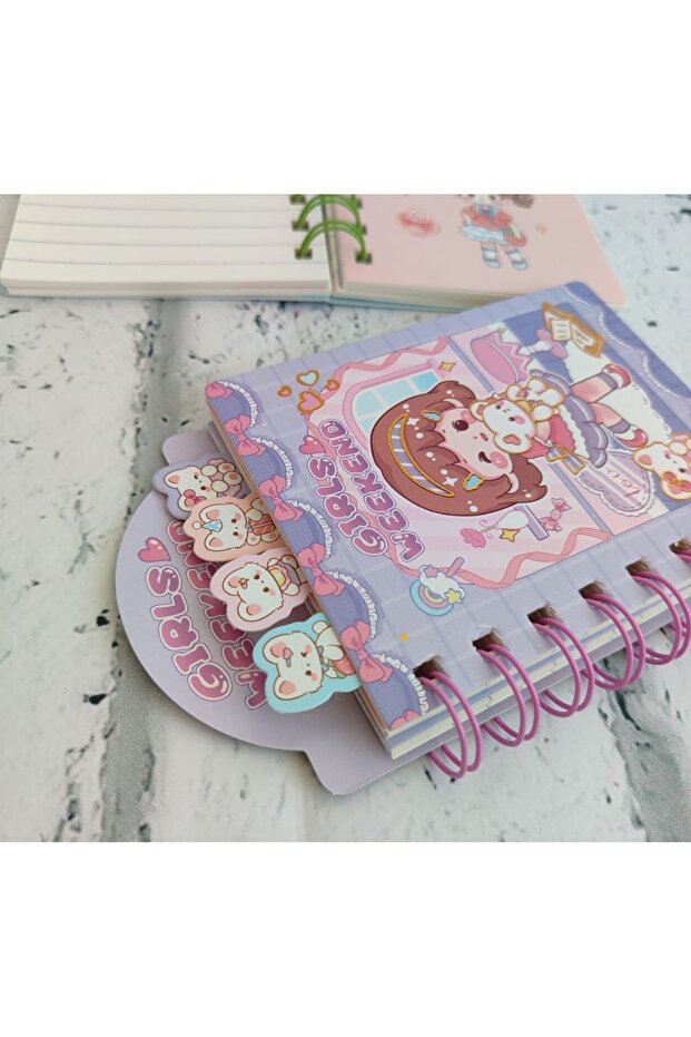 A6 Bookmark Spiraled Concept Notebook Notepad Lined Notebook 80 Sheets 1 Pcs - 3