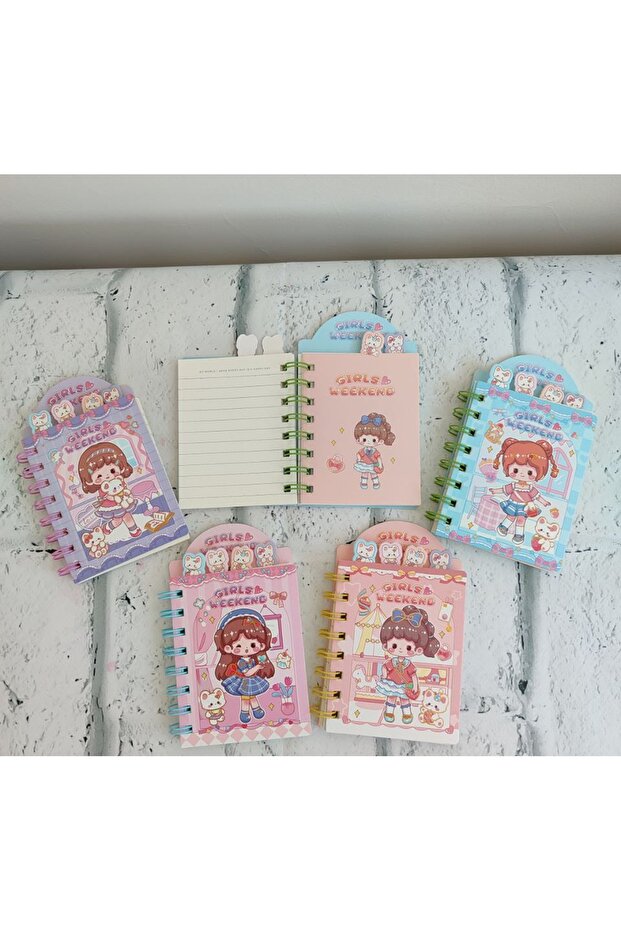 A6 Bookmark Spiraled Concept Notebook Notepad Lined Notebook 80 Sheets 1 Pcs - 1