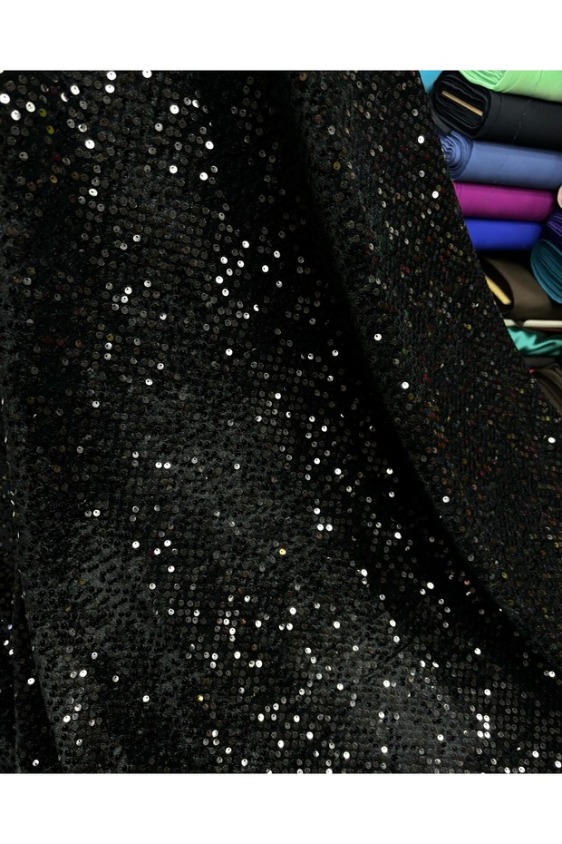 SİYAH PULLU KADİFE - 3