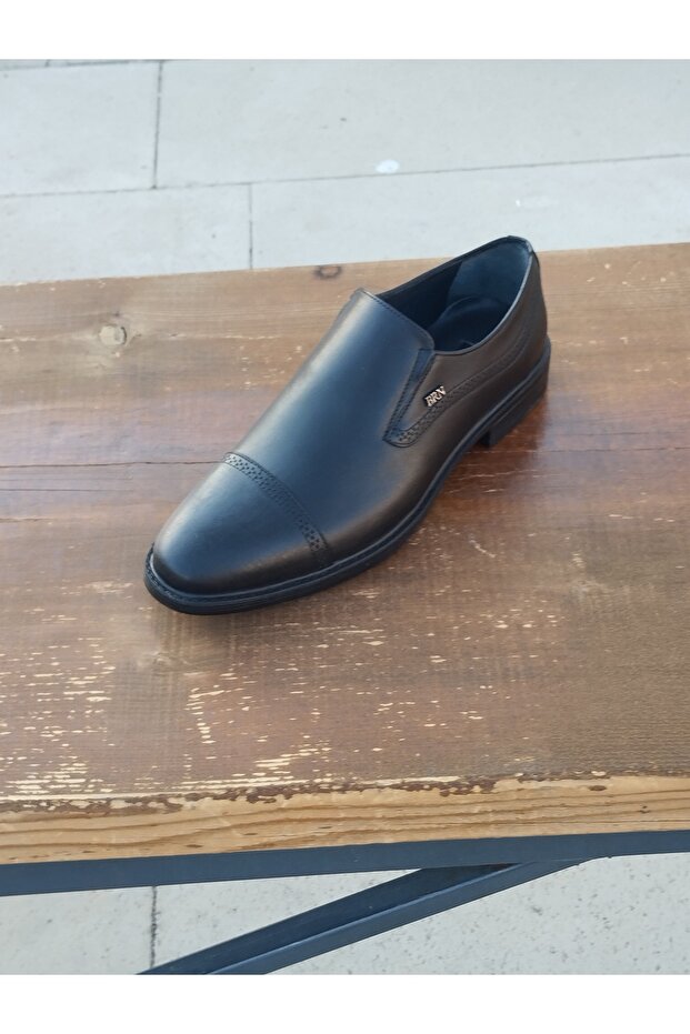 Men's Winter Shoes Genuine Leather Rubber and Non-Slip Sole Without Laces
