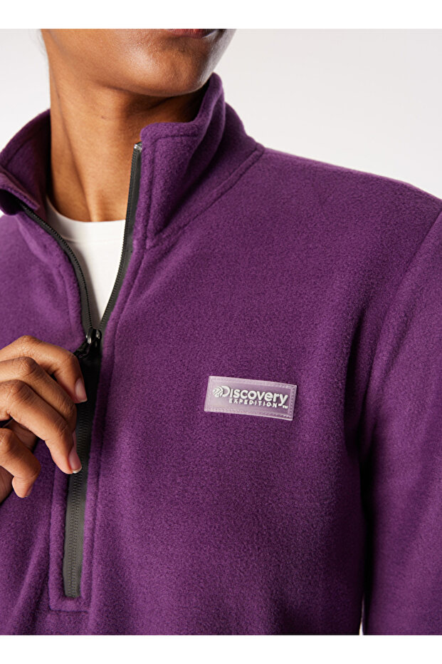 Mor Kadın Dik Basic Düz Polar Sweatshırt D4WL-SWT3929 Beden: XS - 5