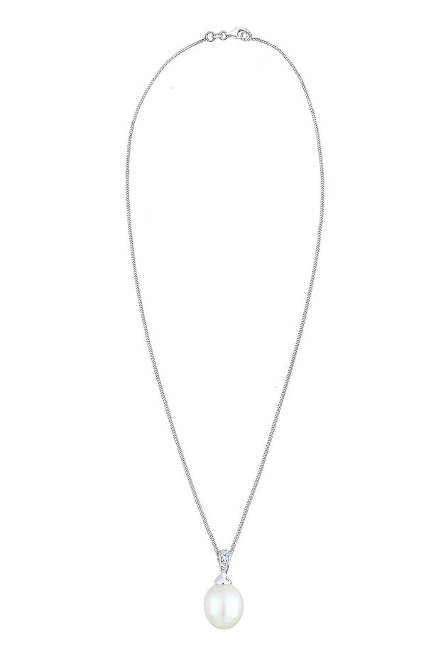 Náhrdelník s kultivovanými sladkovodními perlami a diamanty, stříbro 925 - 3