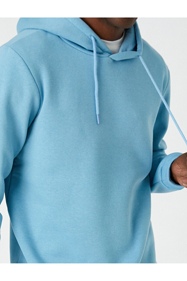 Basic Kapşonlu Sweatshirt - 5