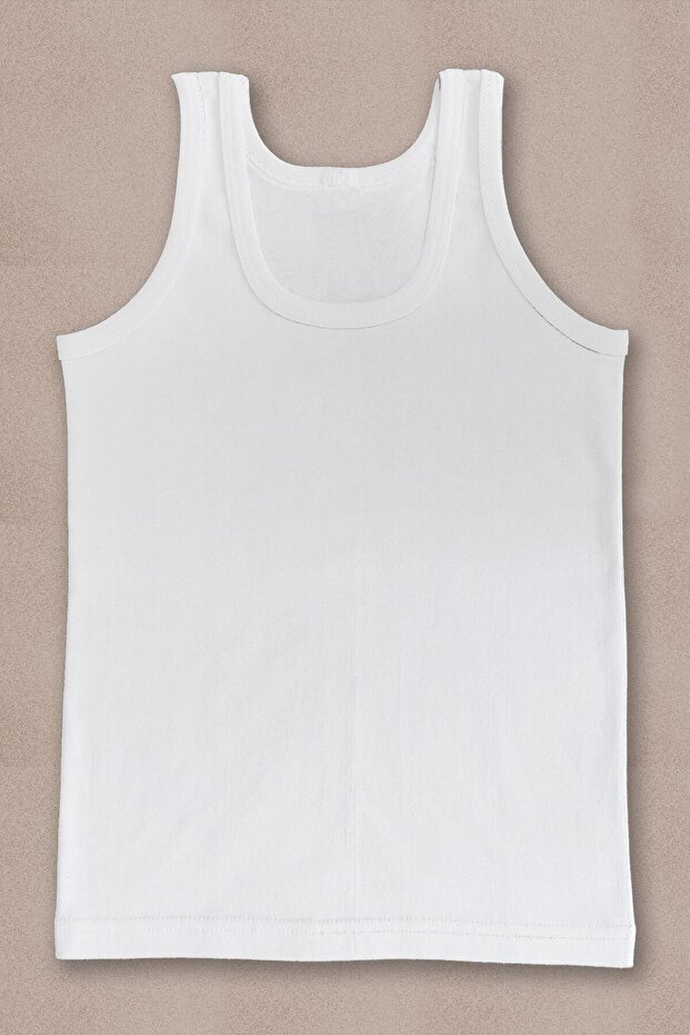 قميص داخلي قطني أبيض للأولاد - 1