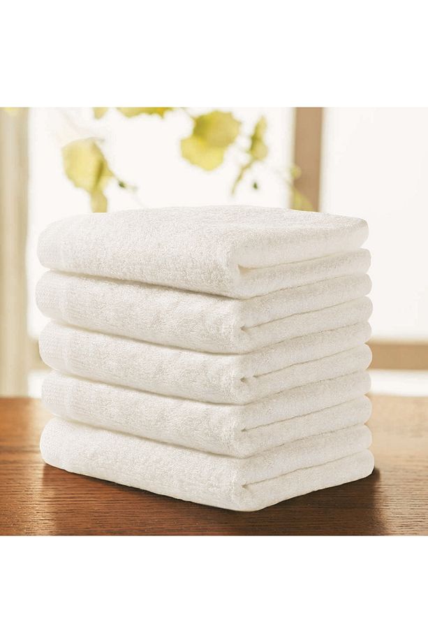 Bej 6 Adet %100 Pamuk Yumuşak El ve Yüz Havlusu Seti - 30x50 cm, Hızlı Kuruyan, Ultra Emici - 3